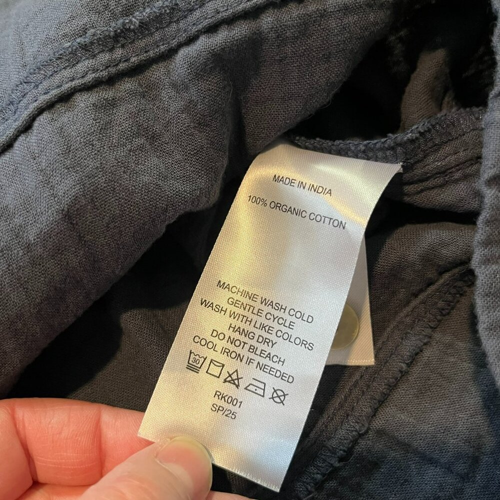 Quince 100% Organic Cotton Gauze Sleeveless Swing Dress, Indigo Blue, Large - Picture 8 of 11